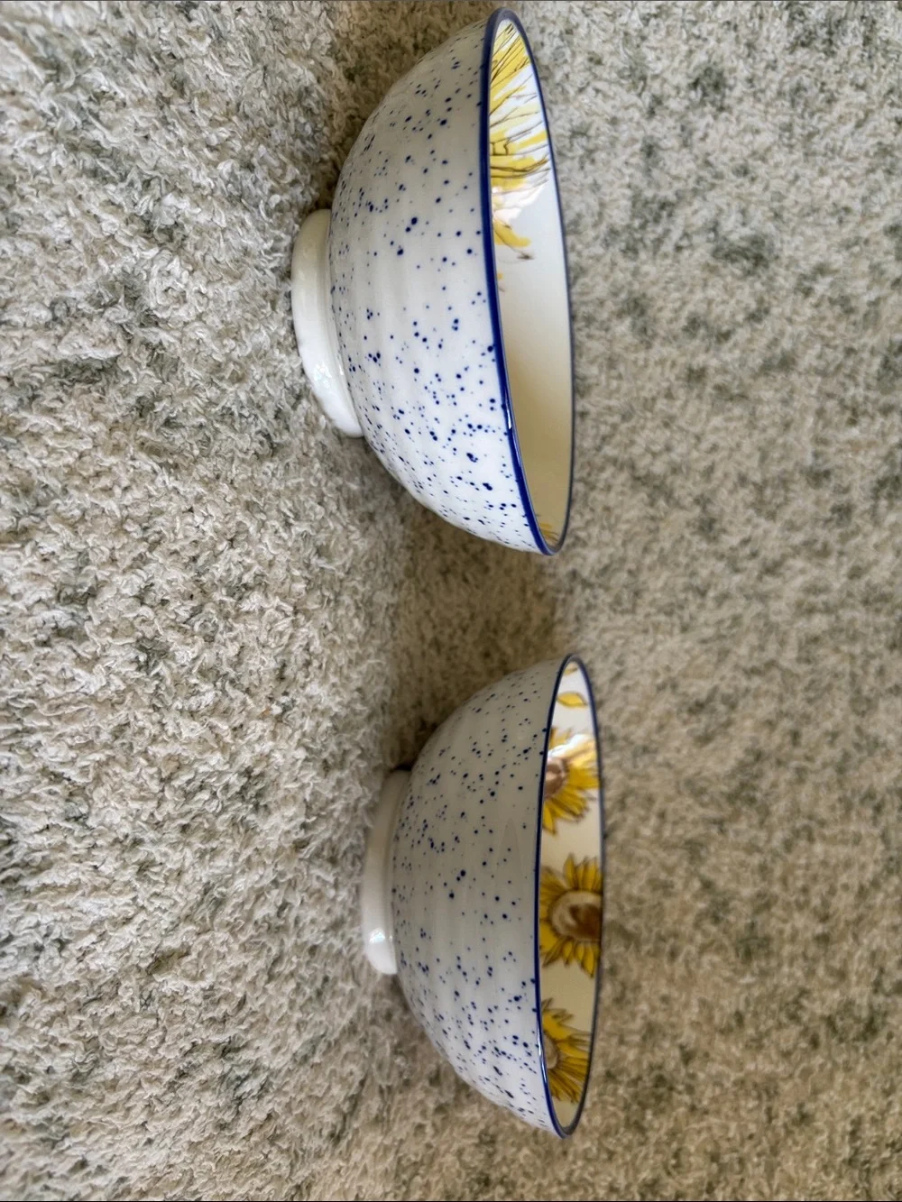 Fig & Fern Sunflower Ceramic Bowls Duo Set of 2 NWT 5x5x2.5”